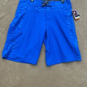 Joe Boxer Men's Royal Blue Board Shorts with Subtle Star Print